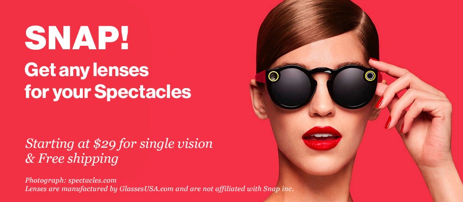 More prescription lenses are available for Spectacles, but these ones cost just $29