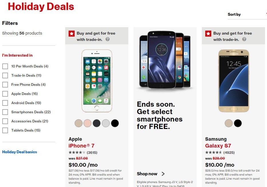 Verizon offers free flagship smartphones with trade-in