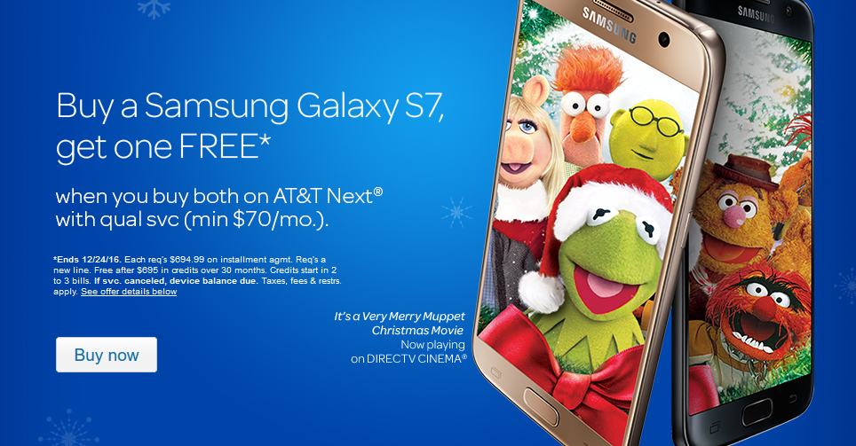 Switch to AT&T and receive up to $695 in monthly bill credits toward a BOGO deal - Switch to AT&T and get BOGO deals on the iPhone 7, the LG G5 and the Galaxy S7