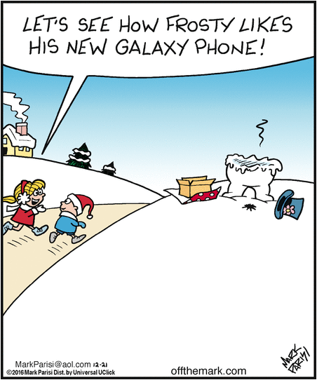 The Samsung Galaxy Note 7 melts Frosty&#039;s heart, head, arms and more in this comic strip - Comic strip takes jab at the Samsung Galaxy Note 7