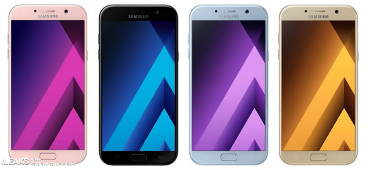 Press renders of the Samsung Galaxy A5 (2017) - Press renders leak for the Samsung Galaxy A5 (2017) with specs in tow