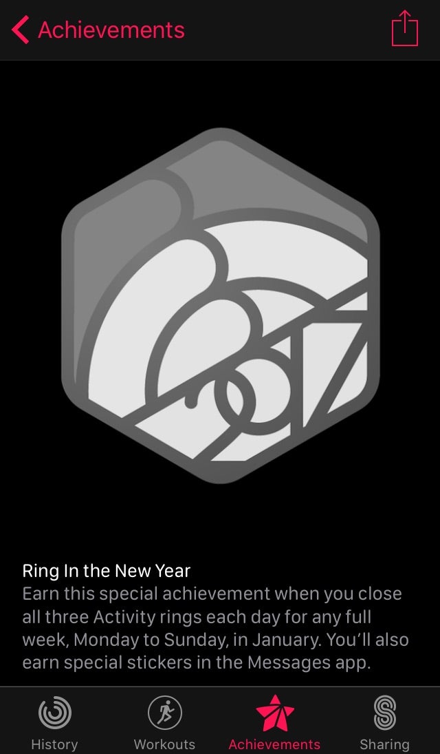 This is the notification for the challenge. - Apple Watch owners receive 'Ring In the New Year' fitness challenge