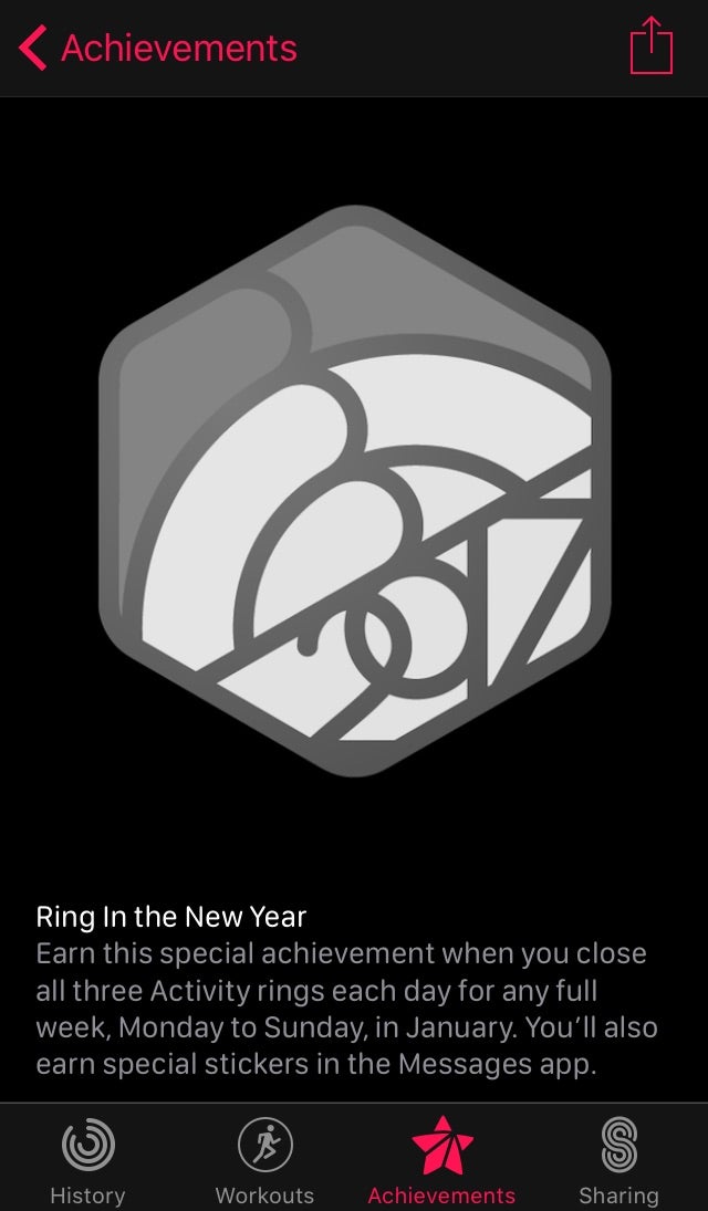 This is the notification for the challenge. - Apple Watch owners receive &#039;Ring In the New Year&#039; fitness challenge