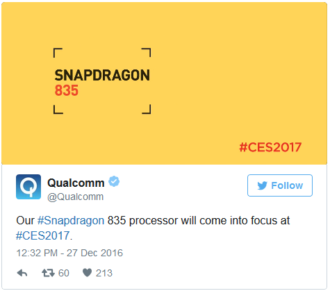 Qualcomm teases the appearance of the Snapdragon 835 at next month&#039;s CES in Las Vegas - Qualcomm to release more information about the Snapdragon 835 chipset at next month&#039;s CES