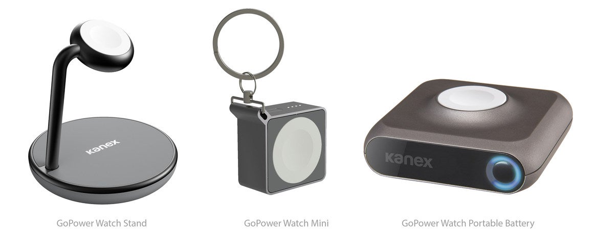 Kanex showcasing portable battery pack and charging stand for the Apple Watch at CES 2017