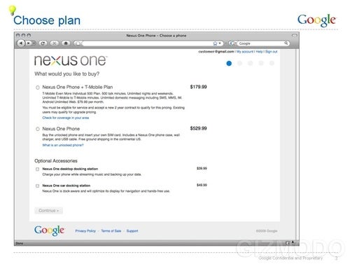 Nexus One to come along with a $530 unsubsidized price or $180 on contract?