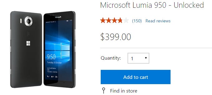 The Lumia 950 is back in stock at Microsoft Store (after a short period of unavailability)