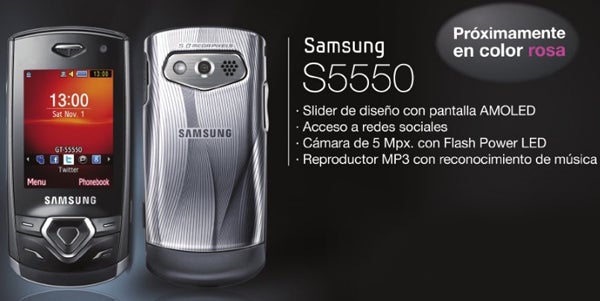 Samsung S5550 discretely turns up - no formal introduction from Samsung