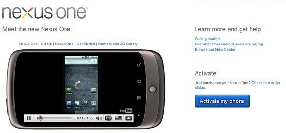 Nexus One page goes live-then dies