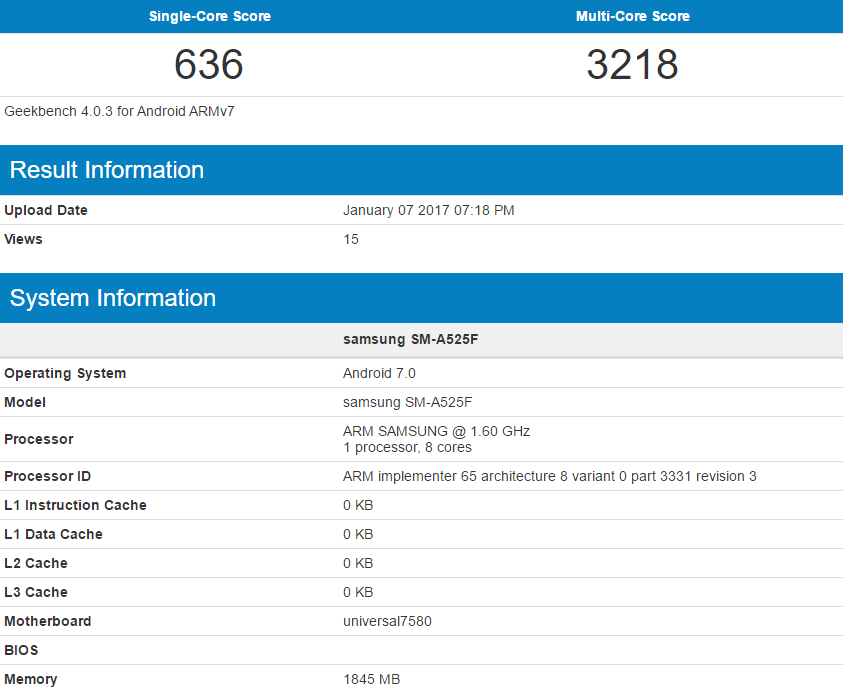 The Samsung Galaxy A5 (2016) is benchmarked with Android 7.0 - Samsung Galaxy A5 (2016) tested with Android 7.0 running the show; update coming soon?