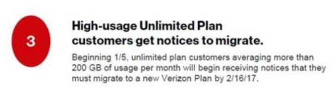 Verizon seeks to move data hogs with unlimited service to another plan - Verizon tells data hogs with unlimited service to change plans by February 16th, or get cut off