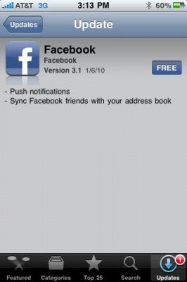 Push notifications finally makes it way on Facebook 3.1 for the iPhone