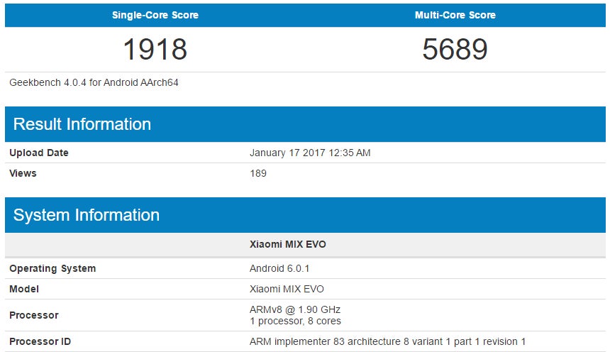 Xiaomi &#039;MIX EVO&#039; spotted in the wild running Android 6.0.1 - Xiaomi MIX EVO could sport a Snapdragon 835 processor