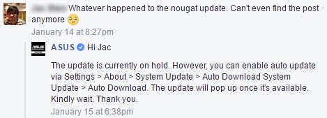 Asus ZenFone 3 Android Nougat update &quot;on hold&quot;, should be re-released soon