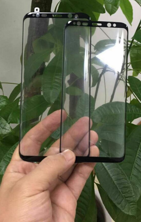 Photo allegedly reveals the front panel for the Galaxy S8 Plus (L) and Galaxy S8 (R) - Are these the front panels for the Samsung Galaxy S8 and Samsung Galaxy S8 Plus?