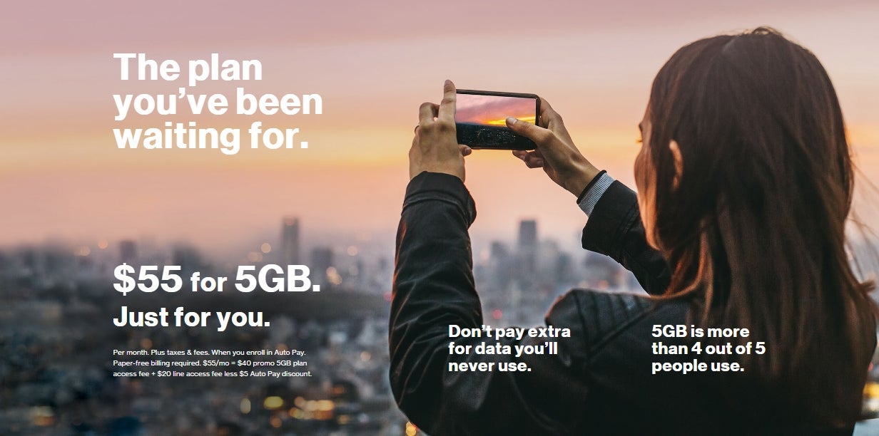 Verizon to launch limited-time $55 plan with 5GB of data on January 24