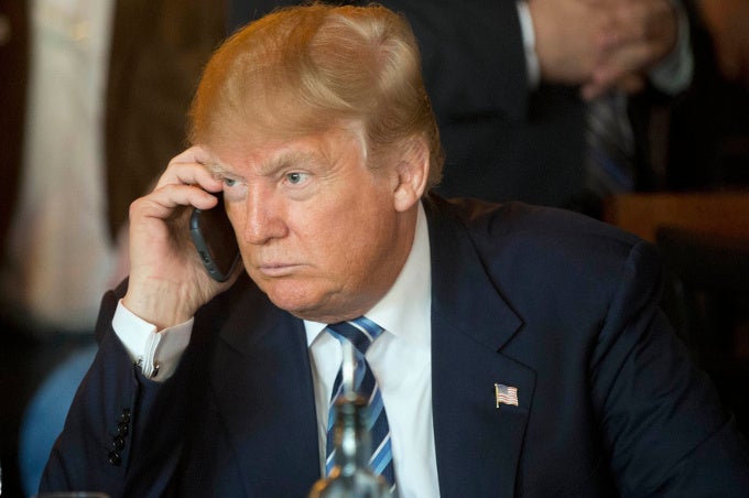 "Big league" change: Donald Trump substitutes his Android phone for a super-secure device
