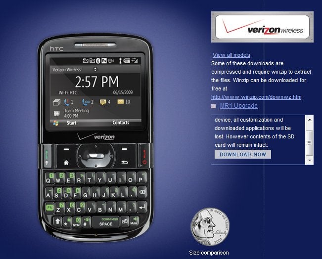 HTC Touch Pro2 and Ozone for Verizon gets WM 6.5 officially