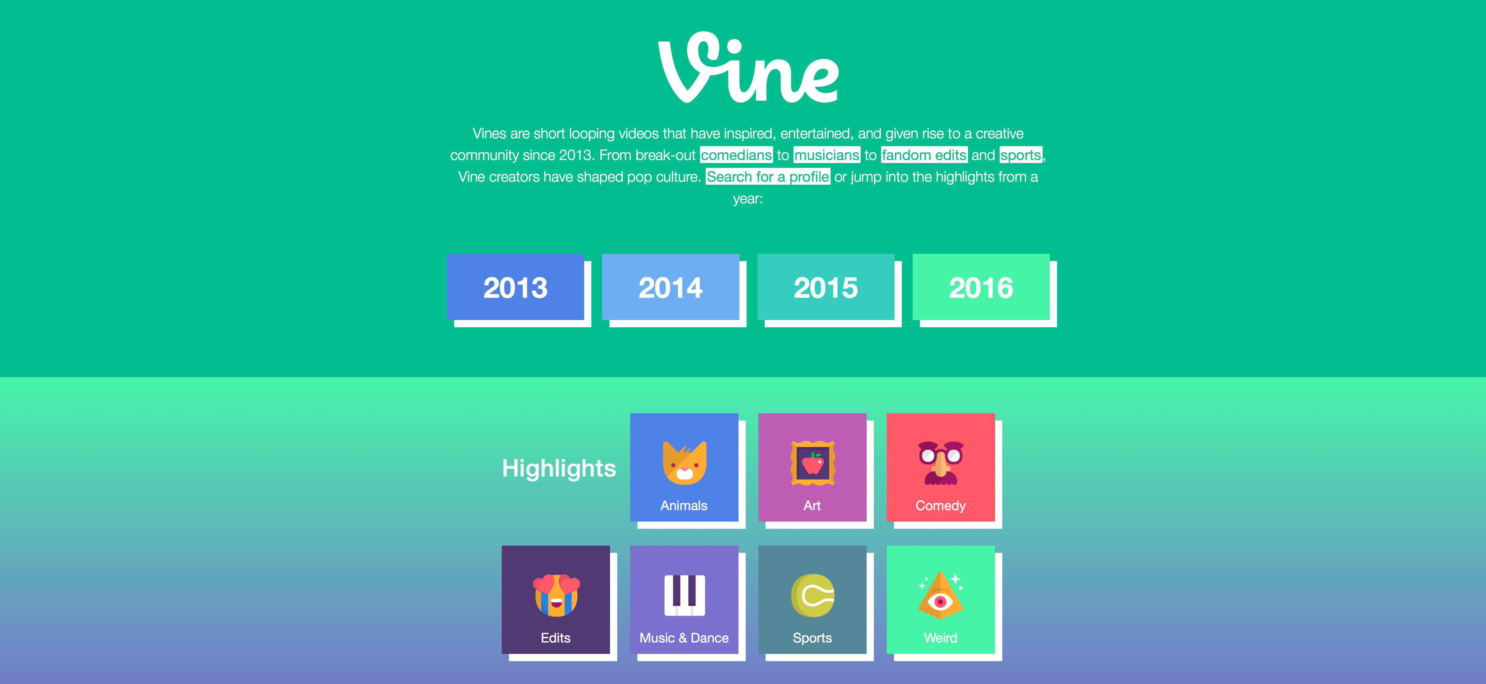 Vine Archive is officially live - a searchable database of all Vines created since 2013