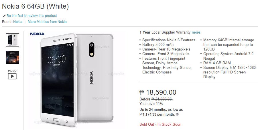 Nokia 6 soon to be available outside of China in white (Update: not really)