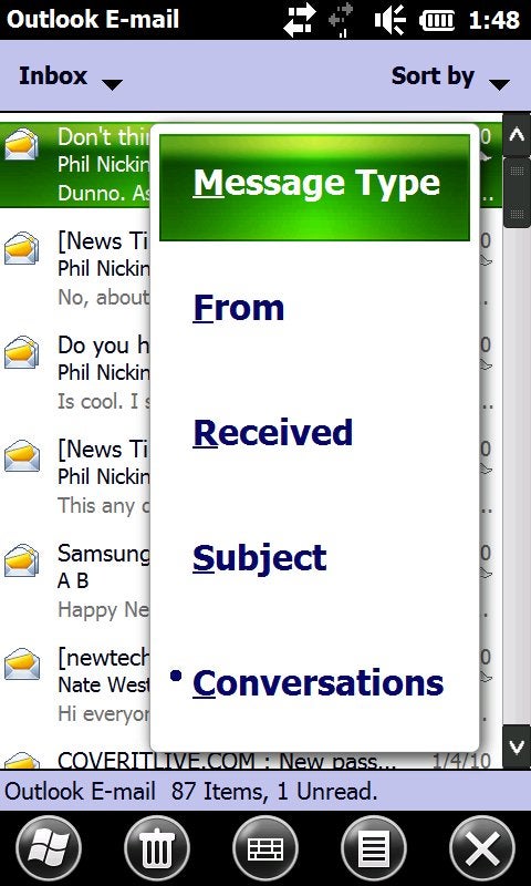 Latest version of Outlook plans to offer threaded email views