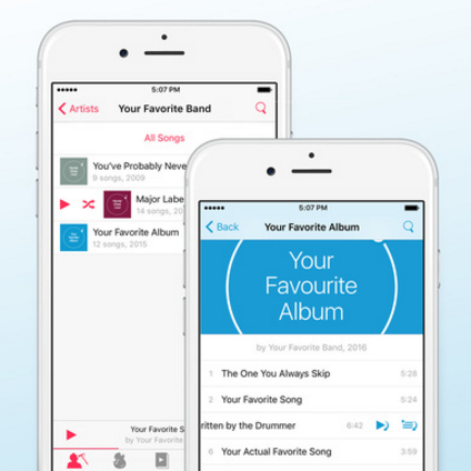 Cesium supports convenient swipe gestures - Best music apps for iPhone and iPad