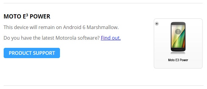 Motorola has confirmed that the four-month-old Moto E3 Power is to be left behind - 3rd-gen Moto E series won&#039;t see Android 7.0 Nougat, says Motorola