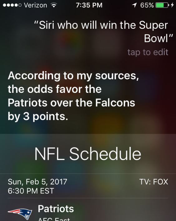 Siri is updated for Super Bowl 51 - Apple updates Siri by adding new Super Bowl commands