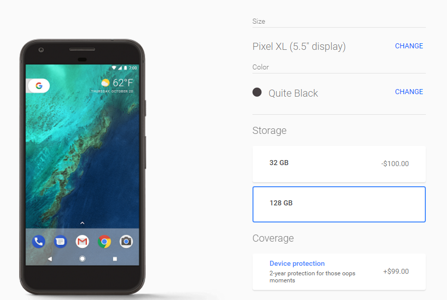 Some versions of the Google Pixel XL are now available from the Google Store - Google restocks; some Pixel XL models are available again from the Google Store