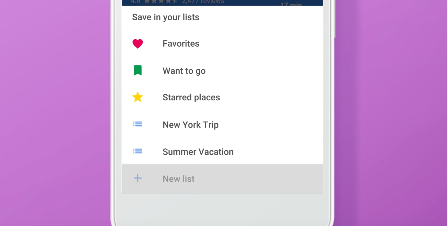 Latest update to Google Maps lets users save destinations in shareable lists