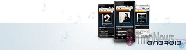 Rhapsody app advertisement shows HTC HD2 with Android