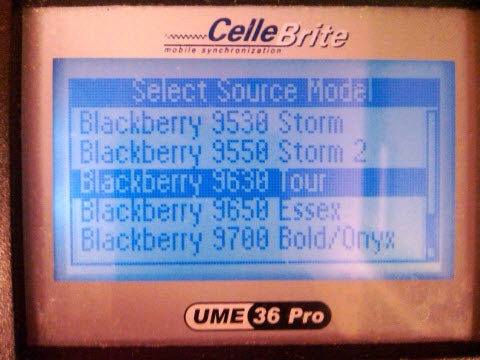 Cellebrite options include BlackBerry Tour2 9650; Verizon launch coming?