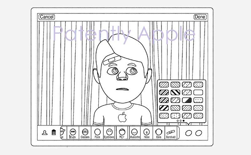 Example interface for an avatar creation tool for iPad - Apple secures patent for curious avatar creation tool