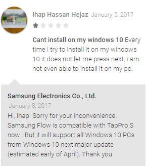 samsung flow app windows 10