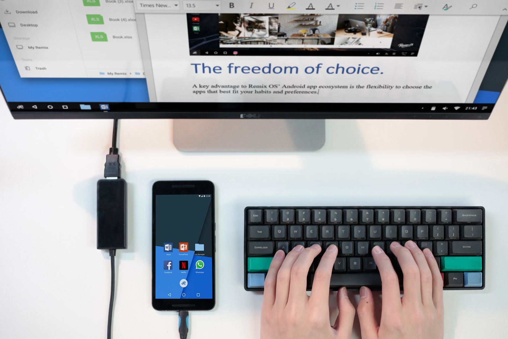 Remix OS on Mobile will allow you to have an Android smartphone that can also work like a PC