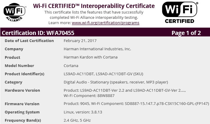 Harman Kardon with Cortana - Harman Kardon speaker powered by Microsoft&#039;s Cortana gets certified