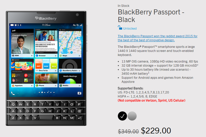 Save 34% with the 48-hour flash sale on the unique BlackBerry Passport - BlackBerry Passport flash sale runs for 48-hours, takes 34% off the price