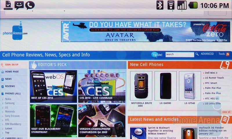 Android browser on theHTC Nexus One - Evolution of mobile web browsing