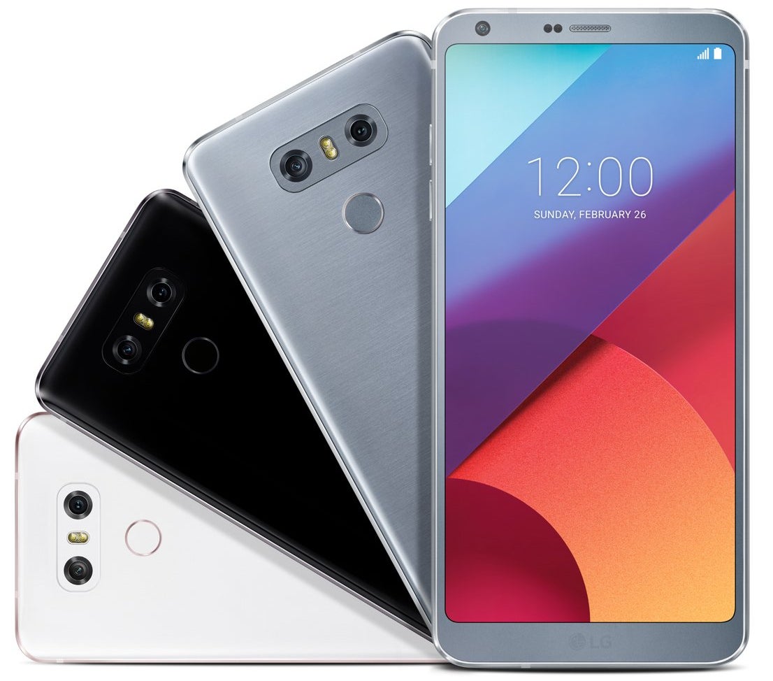 Here's the LG G6 in white, platinum, and black