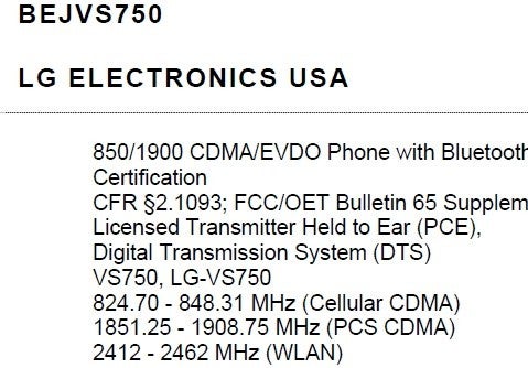 LG&#039;s VS750 passes the FCC but without GSM