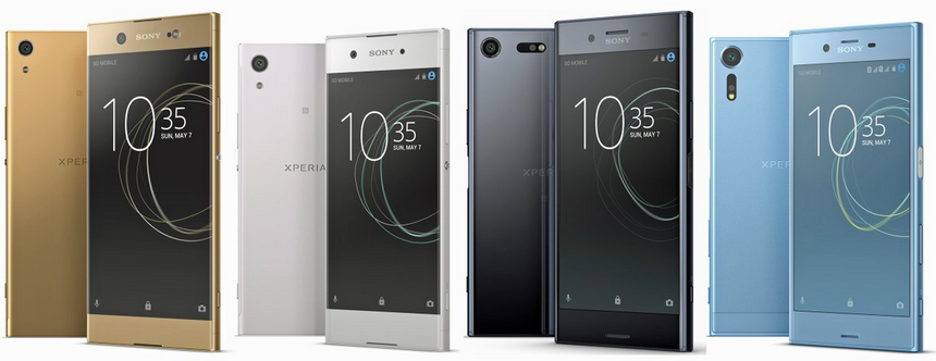 Renders showing four handsets that Sony will allegedly unveil at MWC on Monday - Renders of Sony&#039;s 2017 Xperia models leak just before tomorrow&#039;s unveiling