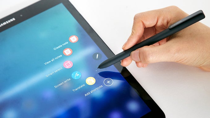 A pro tablet surfaces: the Samsung Galaxy Tab S3 has quad speakers, S Pen, keyboard