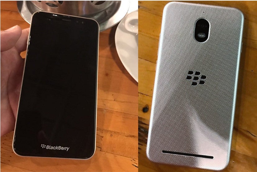 Pictures of a new BlackBerry-branded smartphone leaked out