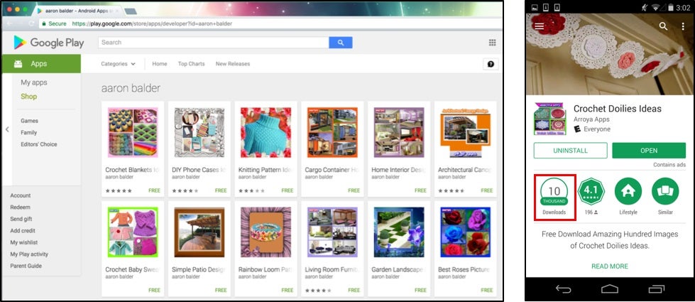 The store page of one of the infected developers - More than 100 Play Store apps tried to infect Android devices with Windows malware