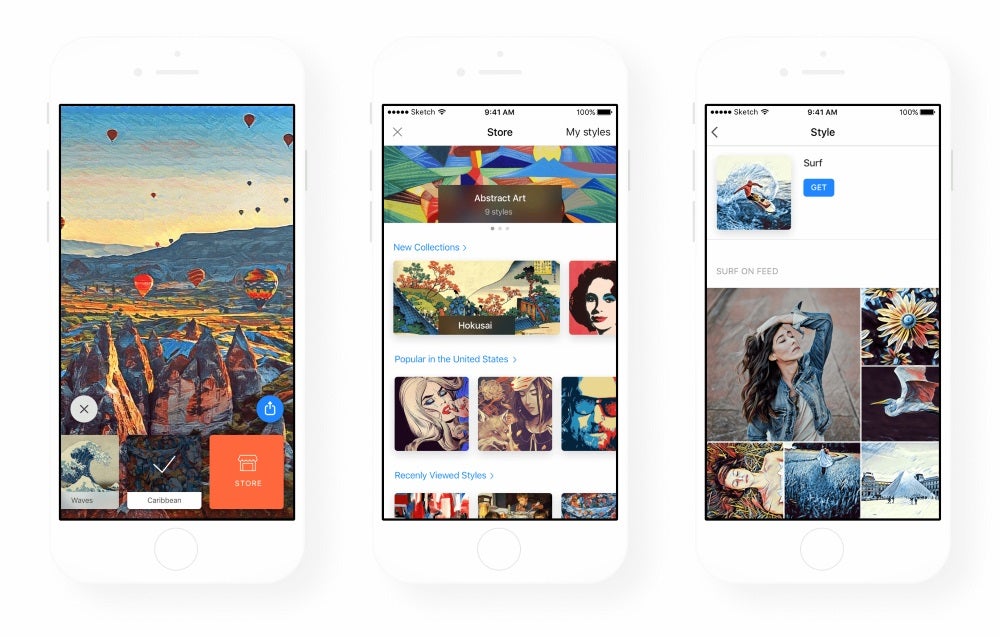 Prisma's new filter store, as seen in the iOS version - Prisma gets updated with a filter store, will soon let users create their own