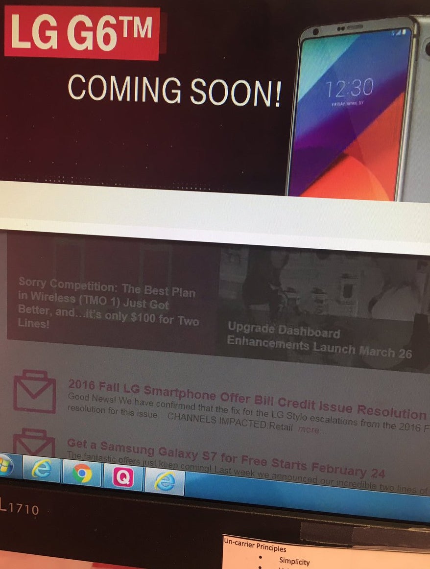 T-Mobile's LG G6 might be released on April 7