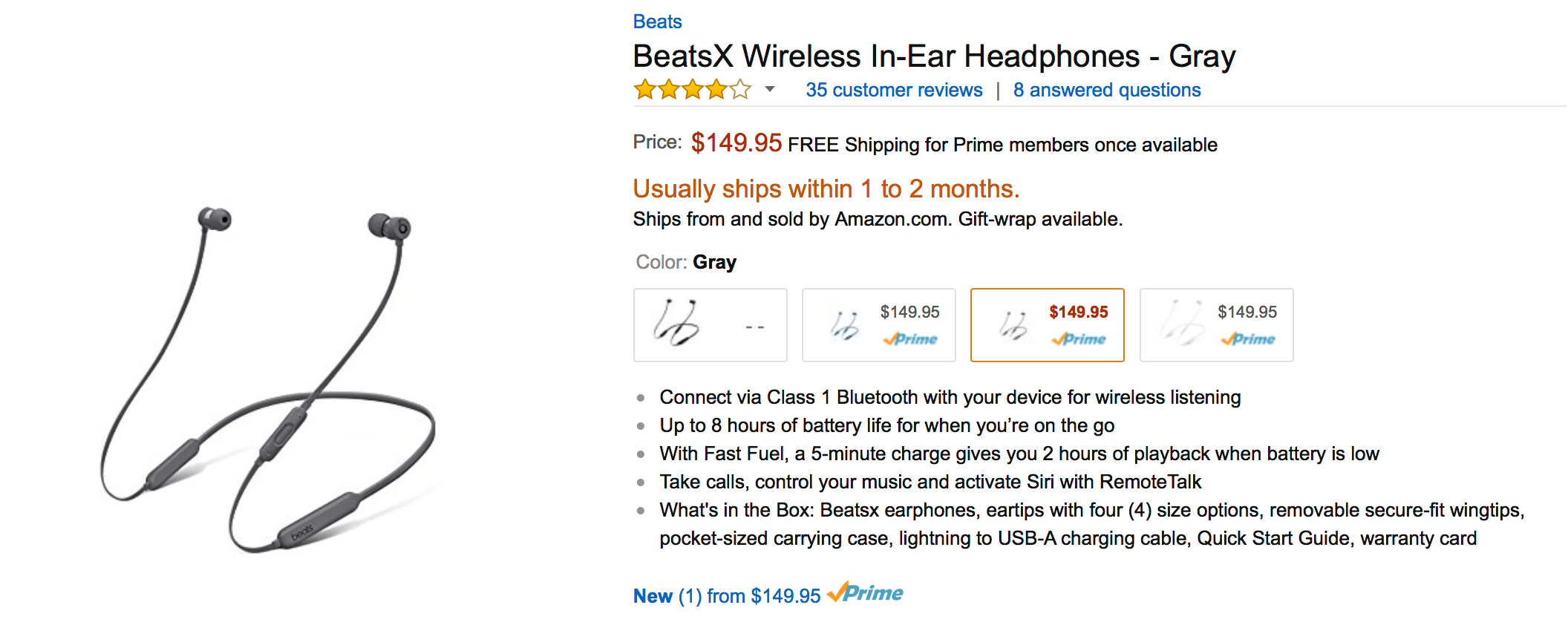 BeatsX are now available for purchase on Amazon, but ship dates are still lengthy