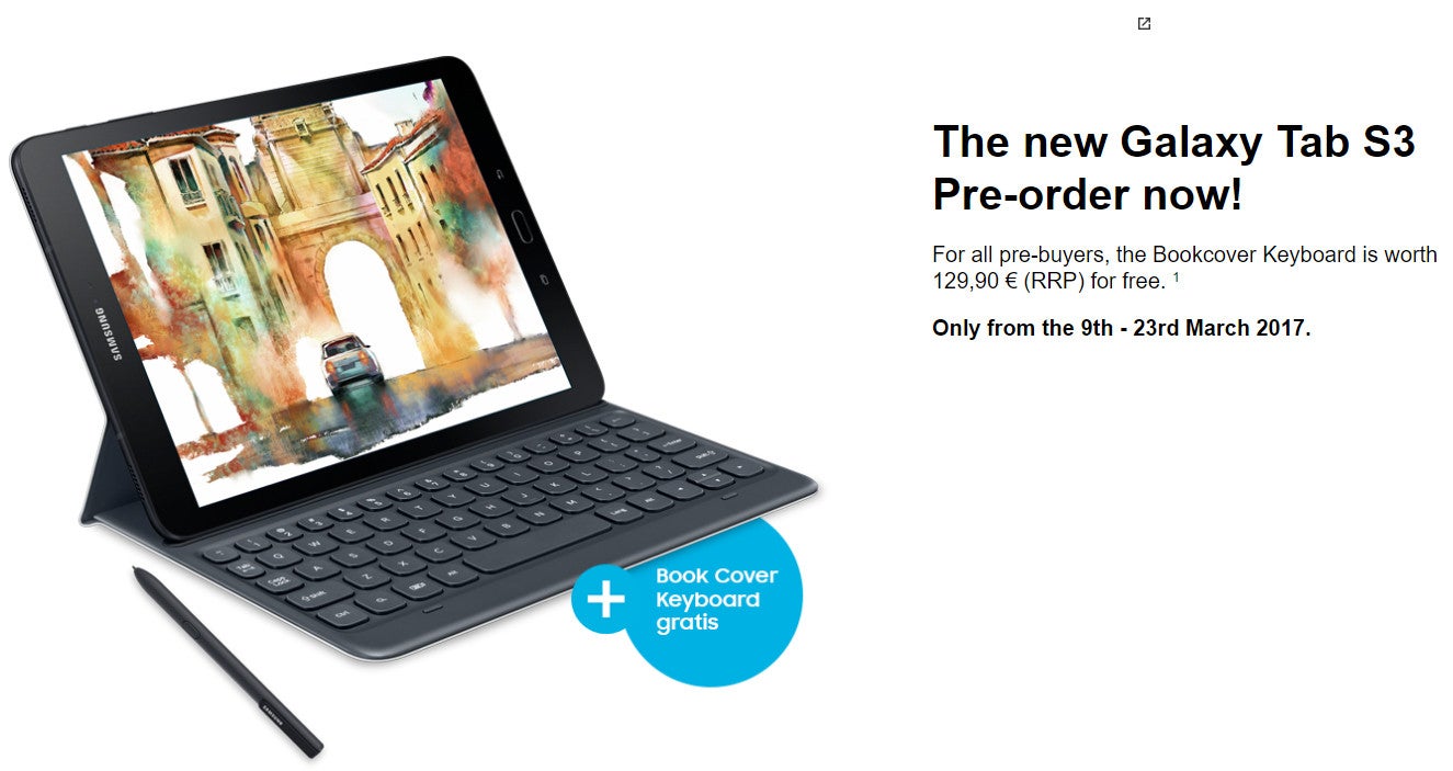 Samsung Galaxy Tab S3 pre-orders come with free Book Cover keyboard in tow in some countries
