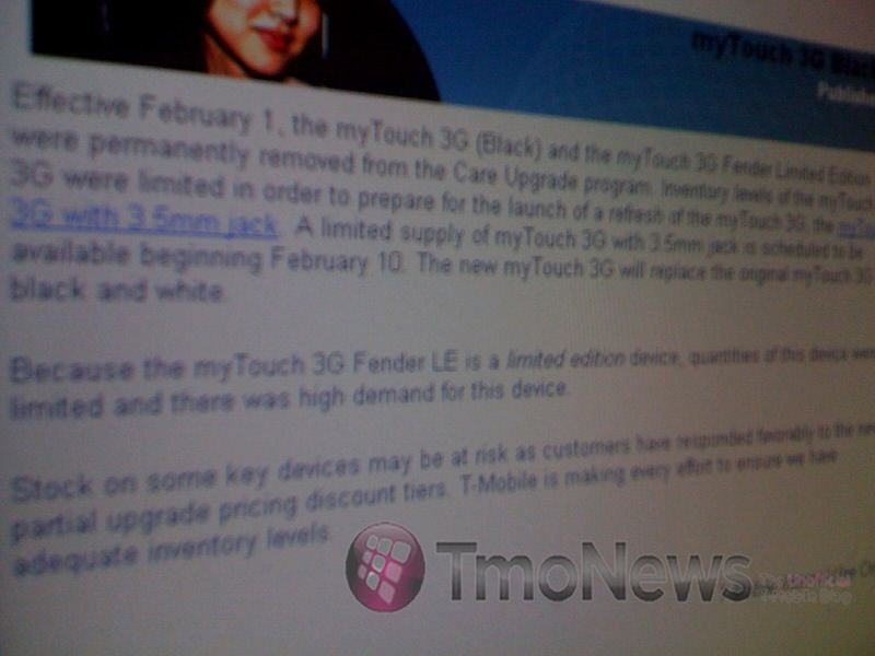 T-Mobile finally admits to the existence of the myTouch 3G 1.2