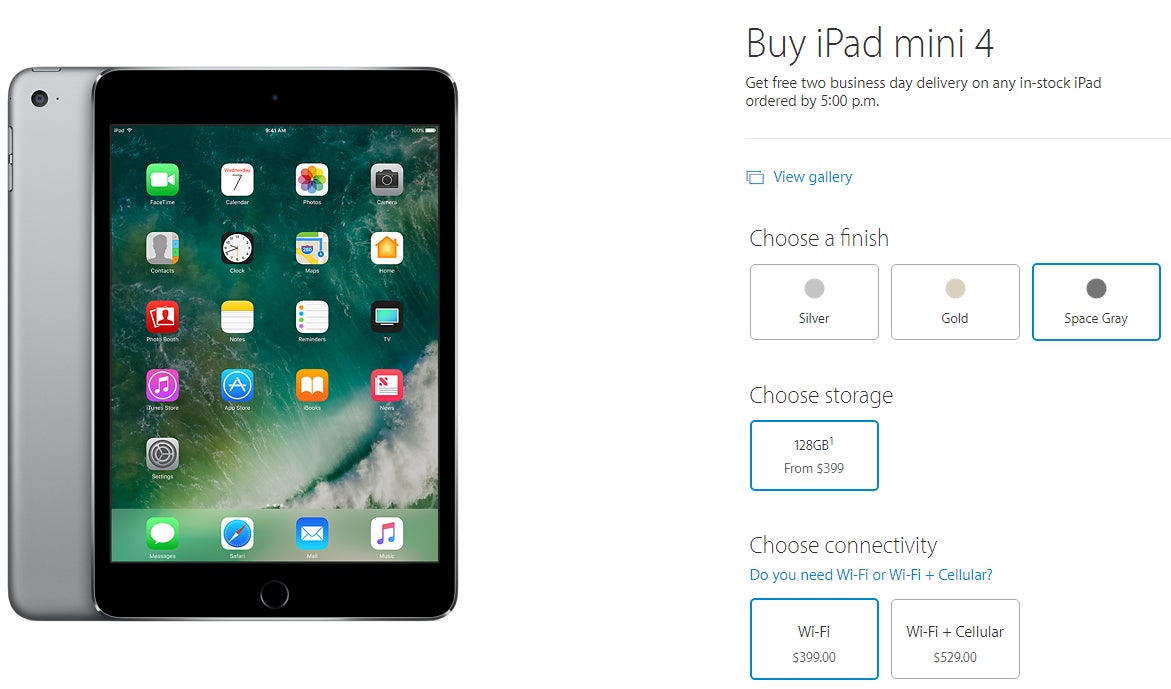 The iPad Mini 4 wasn't updated, but its price-to-storage ratio changed drastically